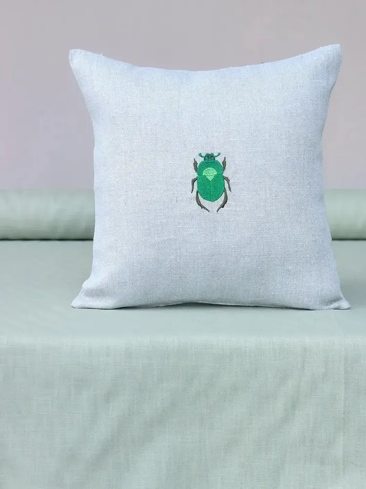 Couettes et oreillers  - Housse d’oreiller en lin | INSETTI - GIARDINO SEGRETO