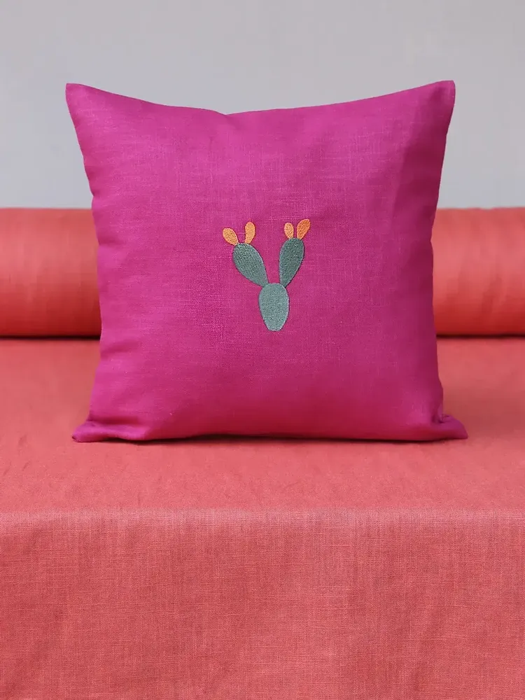 Couettes et oreillers  - Housse d’oreiller en lin | CACTUS - GIARDINO SEGRETO