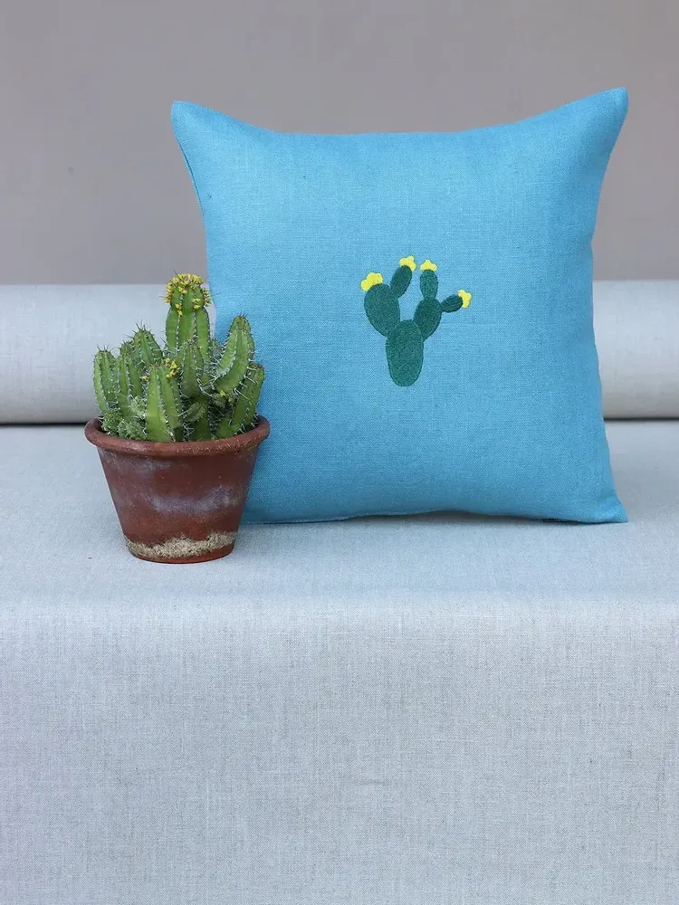 Couettes et oreillers  - Housse d’oreiller en lin | CACTUS - GIARDINO SEGRETO