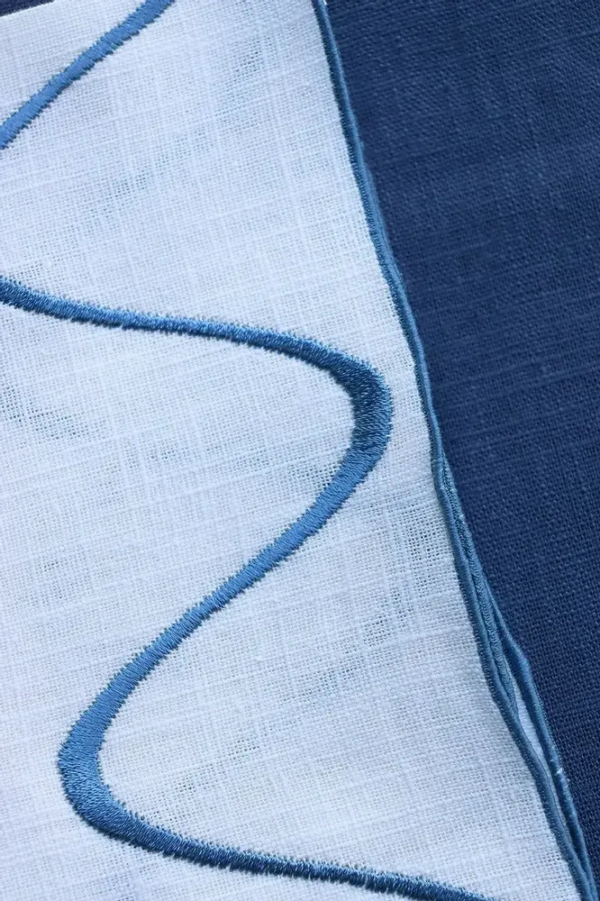 Linge de table textile - Coureur de table en lin | ONDA Bleu - GIARDINO SEGRETO