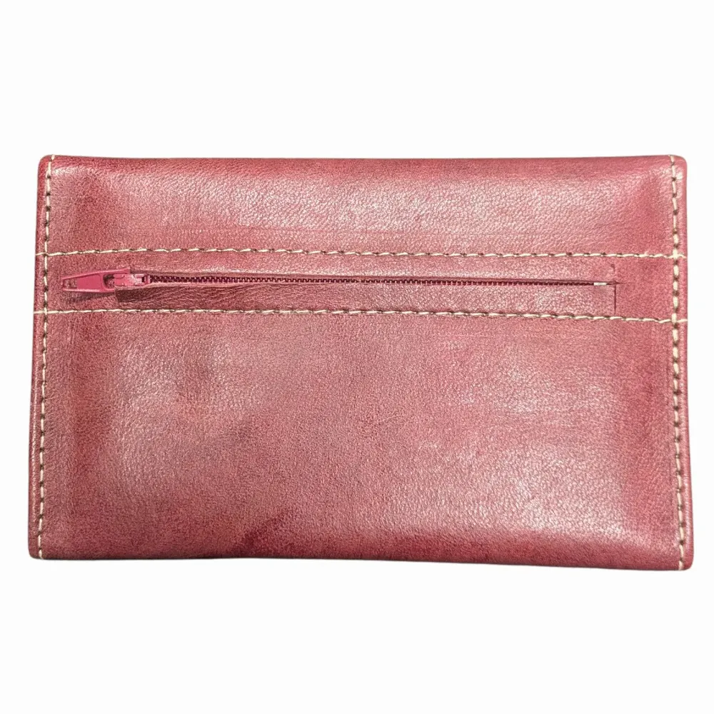 Petite maroquinerie - Petit porte-monnaie en cuir gaufré à trois volets - BERBER LEATHER