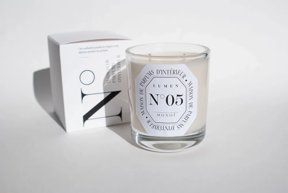 Candles - Natural Scented Candle 180g N°05 - Tropical Monoï - LUMEN • MAISON DE PARFUMS D'INTÉRIEUR