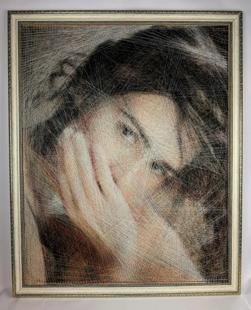 Cadeaux - Art textile / "Un Instant Inexprimé" / Portrait - ART NITKA