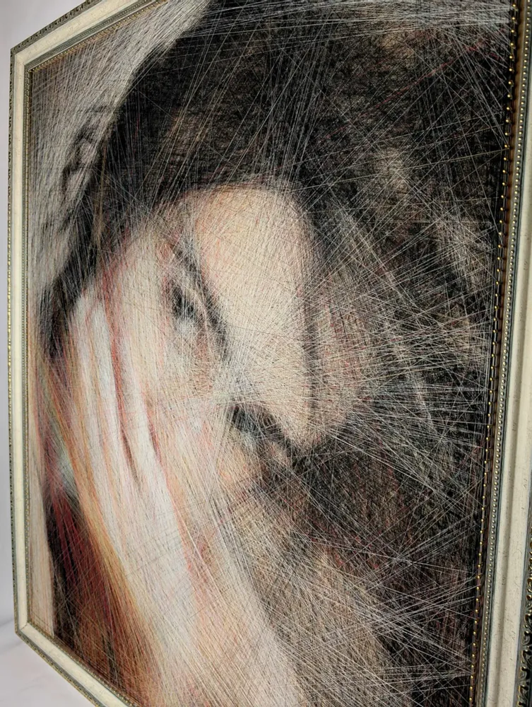 Cadeaux - Art textile / "Un Instant Inexprimé" / Portrait - ART NITKA