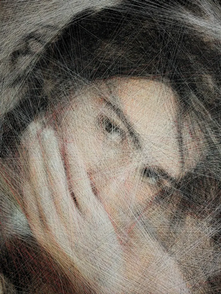 Cadeaux - Art textile / "Un Instant Inexprimé" / Portrait - ART NITKA