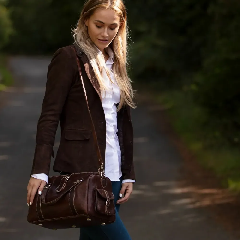 Bags and totes - Women's leather bowling bag - BERBER LEATHER