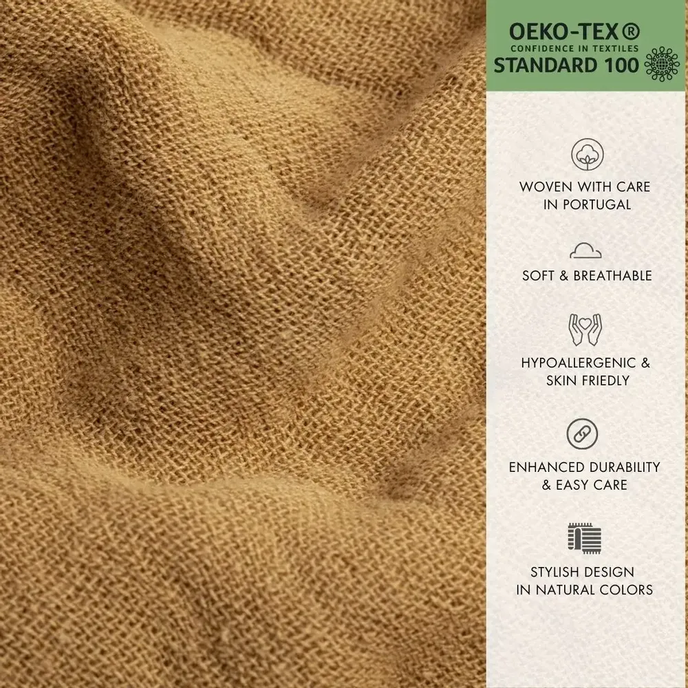 Throw blankets - Organic Cotton Quilt. Saffron - SOWL