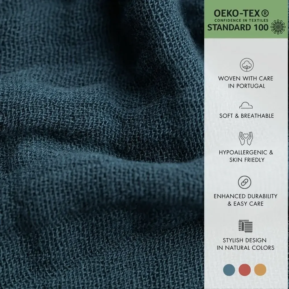 Throw blankets - Organic Cotton Quilt. Dark Blue - SOWL