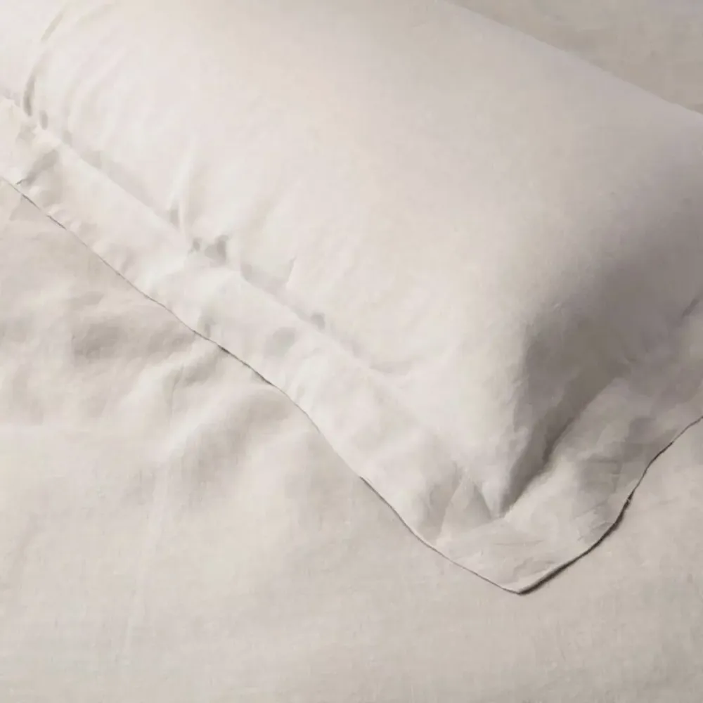 Linge de lit - Ensemble de Linge de Lit en Lin Lavé Premium. Taie d'oreiller. Blanc - SOWL