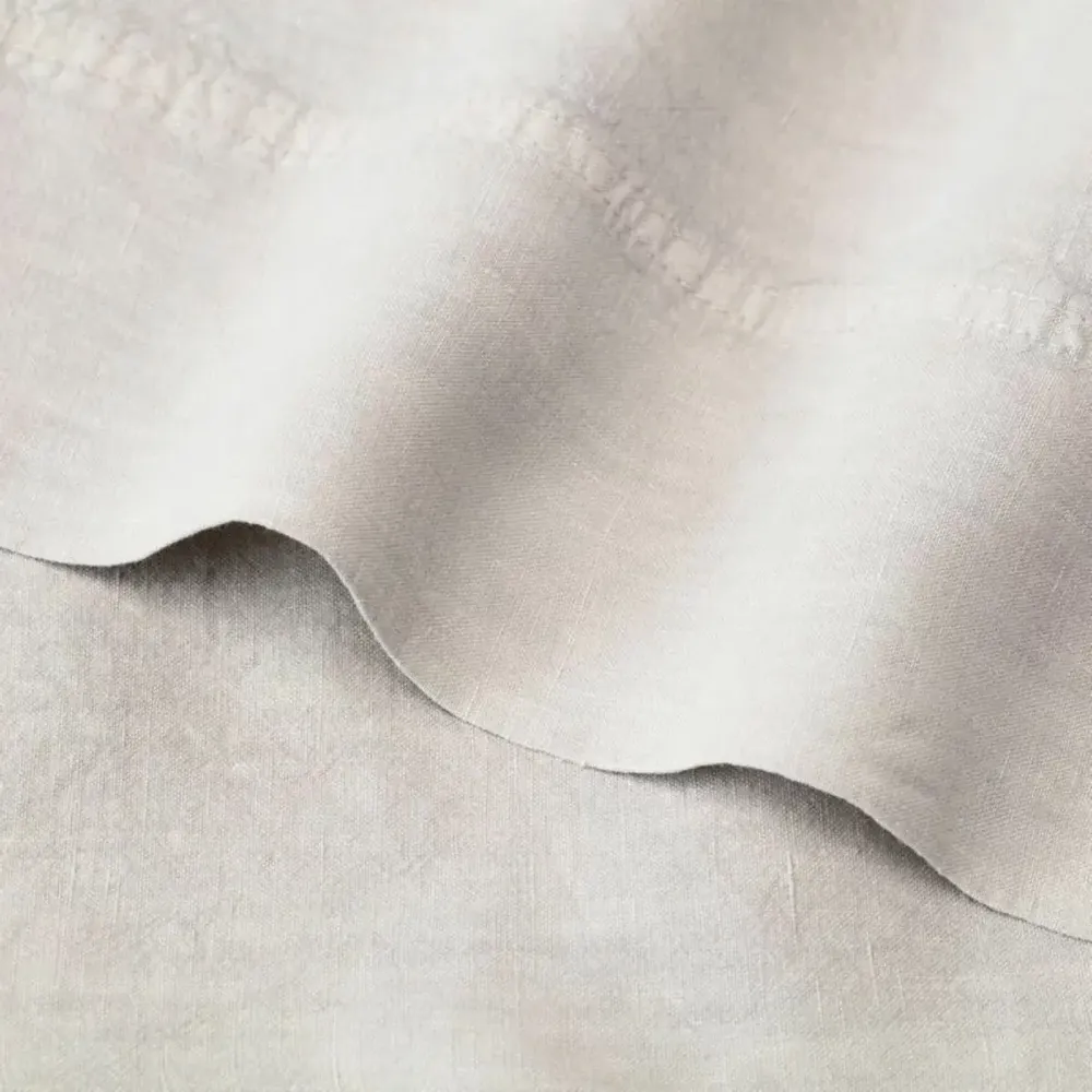 Bed linens - Premium Washed Linen Bed Set. Fitted Sheet. Ivory - SOWL