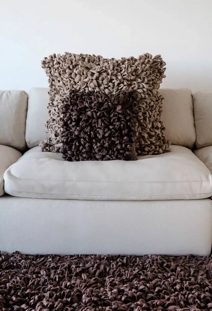 Fabric cushions - Handmade Decorative Cushion. Upcycled Decor from Portugal. White - SOWL