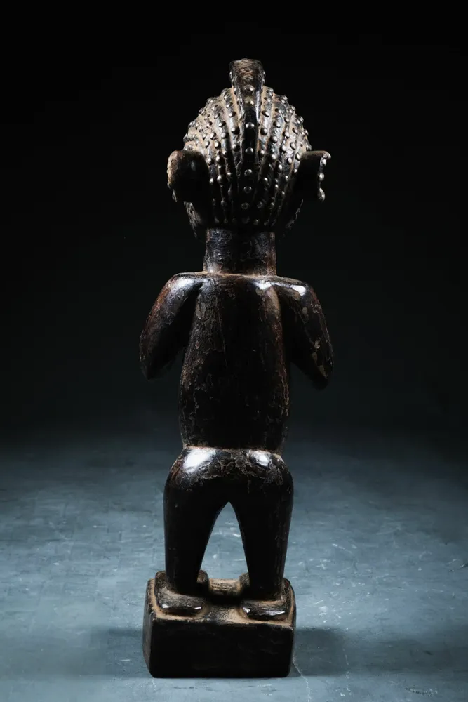 Unique pieces - Nimba statue in wood and brass - QUINTESSENCE AFRICAINE