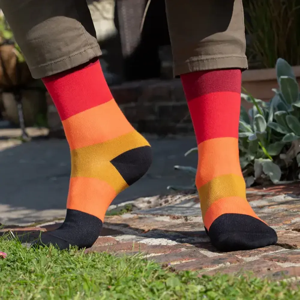 Chaussettes - Chaussettes de luxe pour hommes Block Stripe AW24 - PEPER HAROW SOCKS