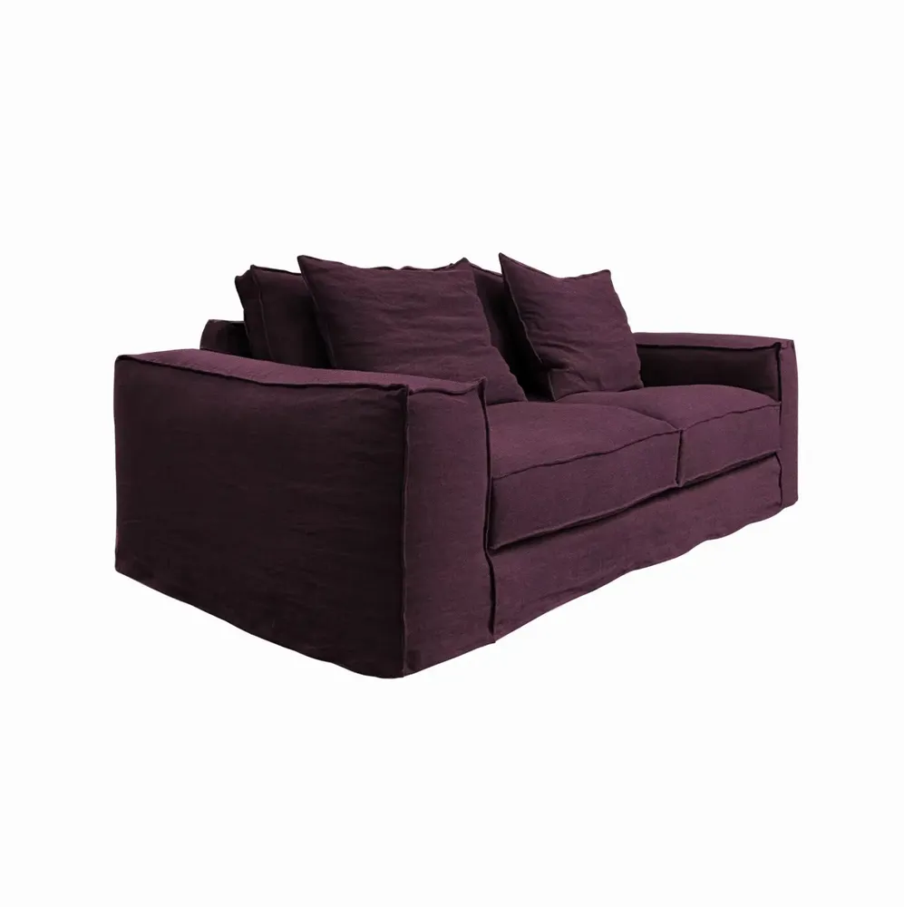 Sofas - Intriguing eggplant Portobello sofa - 3 seats - JOLI JOUR PARIS