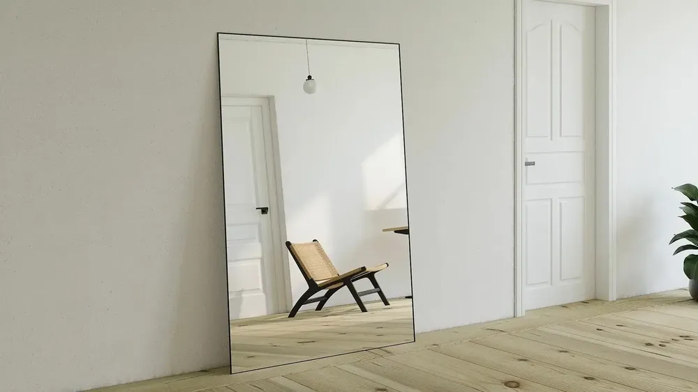 Miroirs - Très grand miroir pleine longueur avec cadre noir (110 x 210 cm) - SCANDINAVIAN GLASSFACTORY
