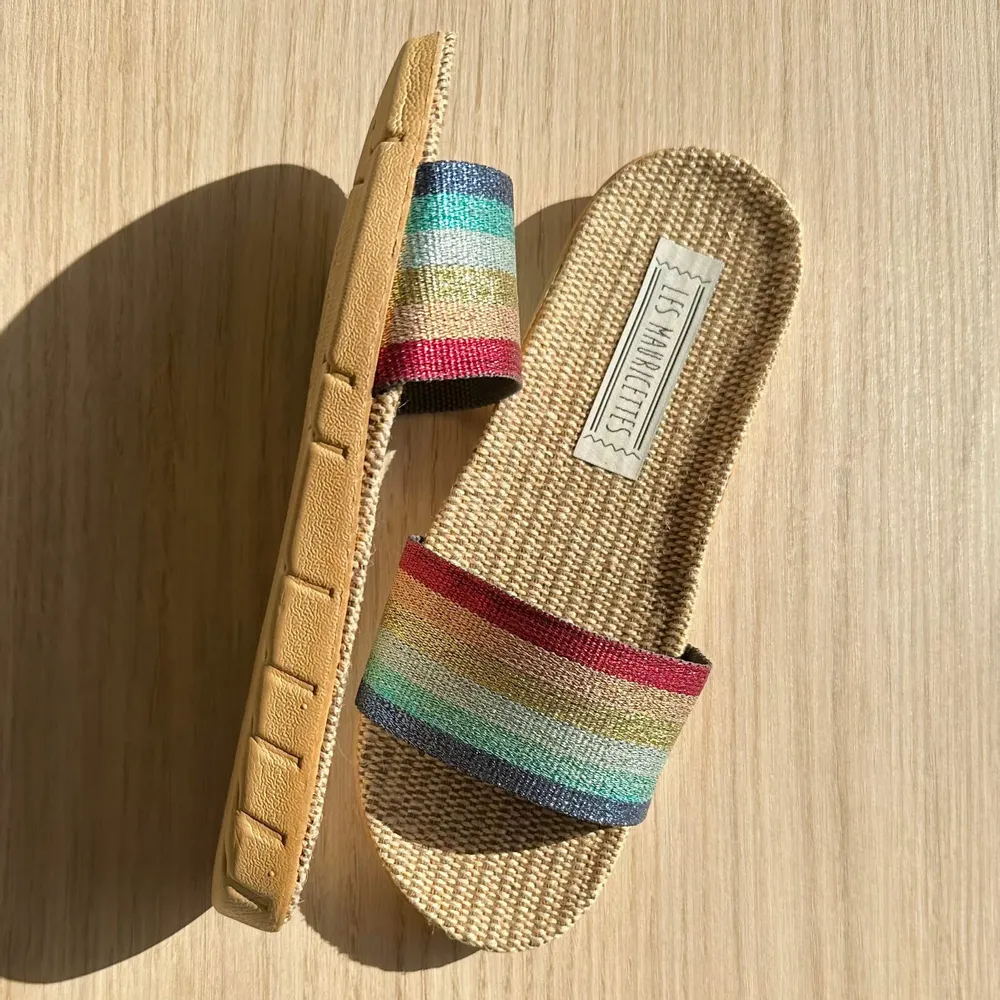 Homewear bien-être - LES MAURICETTES de Gigi, claquettes ultra légères lurex - LES MAURICETTES