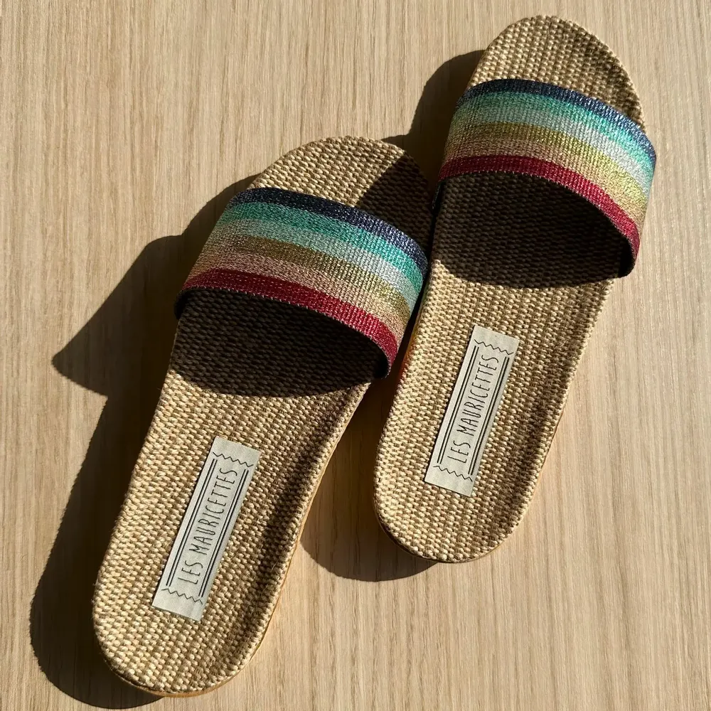 Homewear bien-être - LES MAURICETTES de Gigi, claquettes ultra légères lurex - LES MAURICETTES