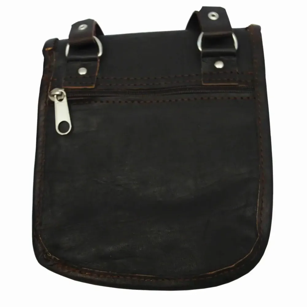 Leather goods - Leather travel pouch with shoulder strap - BERBER LEATHER