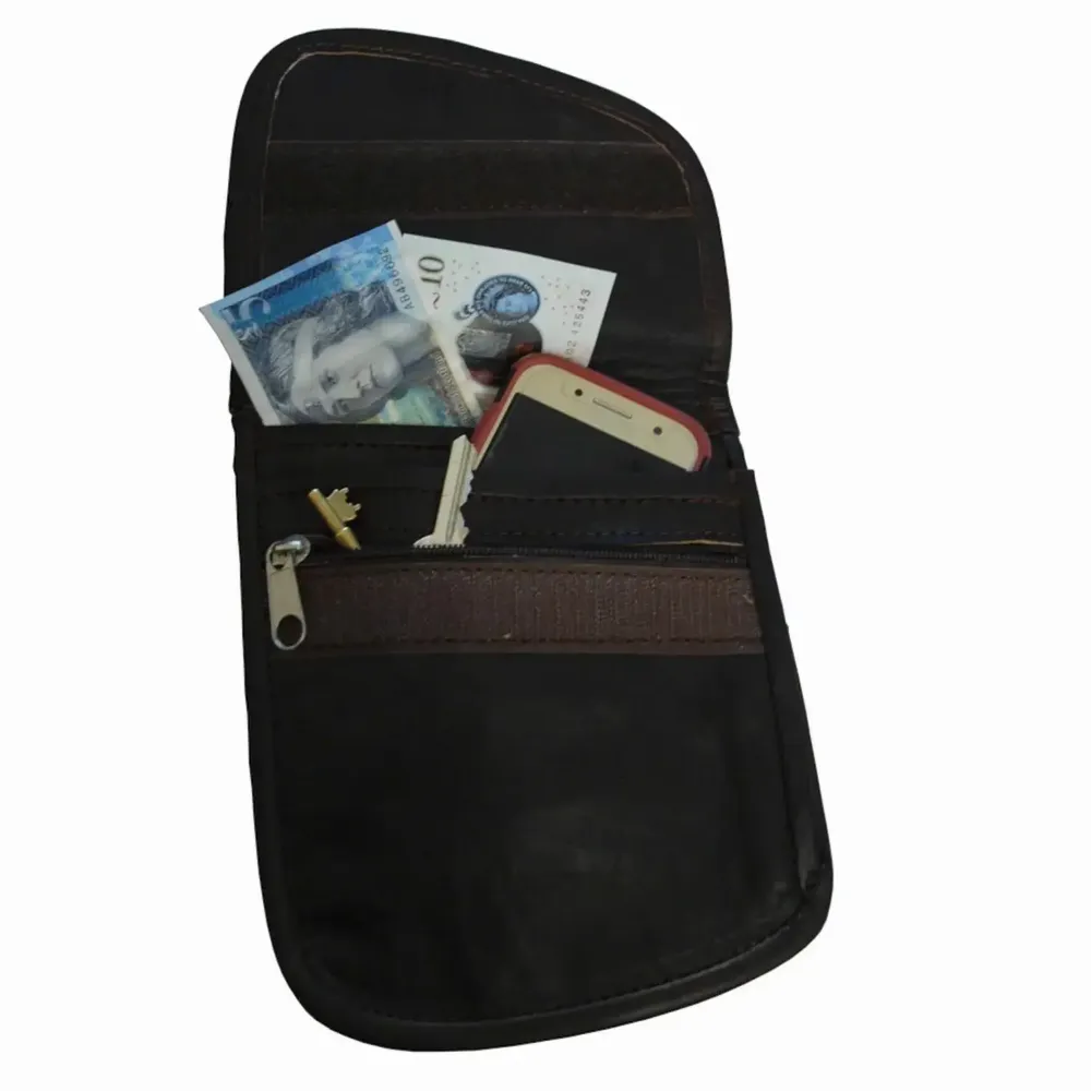 Leather goods - Leather travel pouch with shoulder strap - BERBER LEATHER