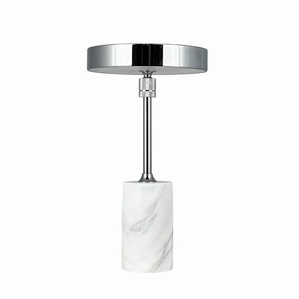 Table lamps - Starlight LED rechargeable table lamp chrome/ white marble - DYBERG LARSEN
