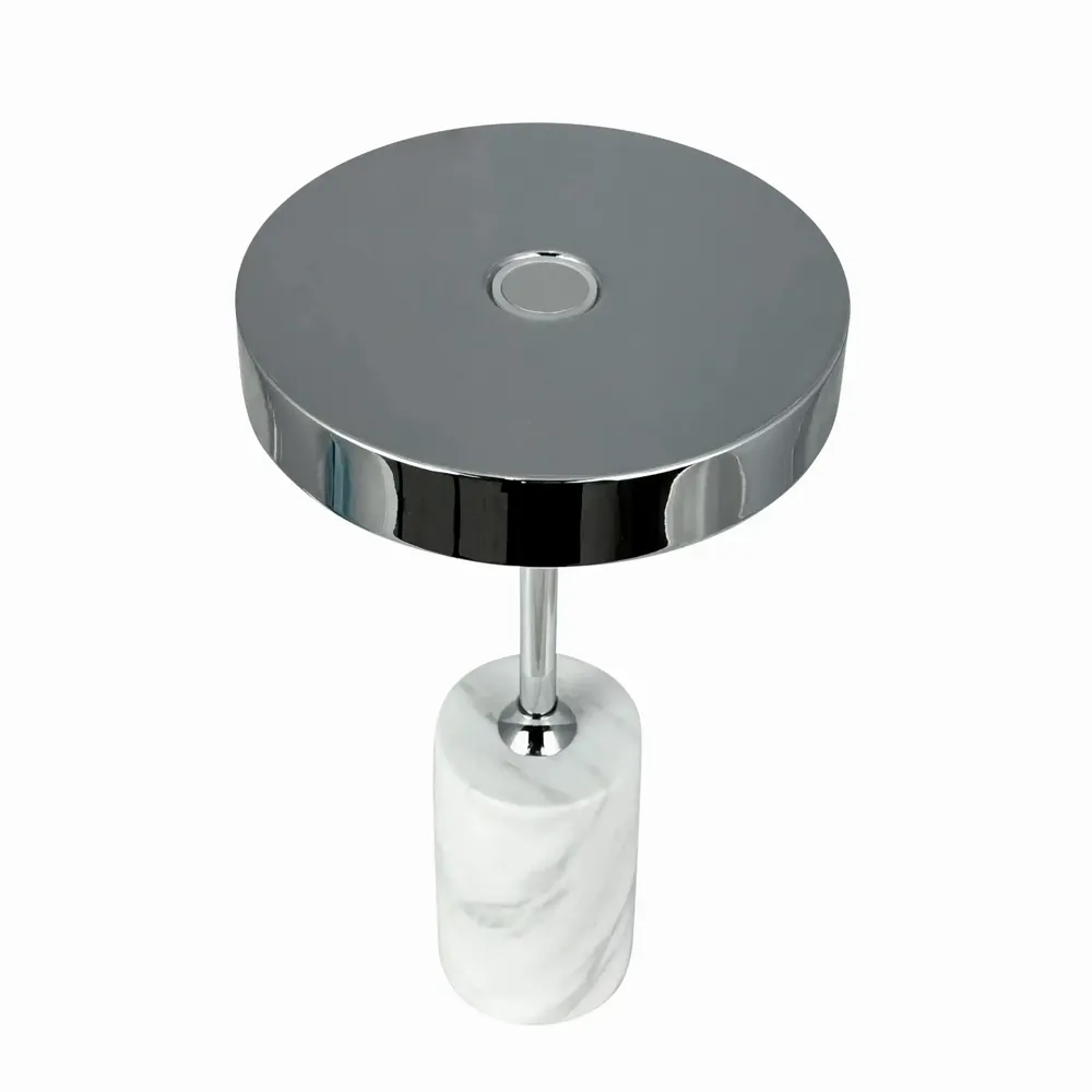 Table lamps - Starlight LED rechargeable table lamp chrome/ white marble - DYBERG LARSEN