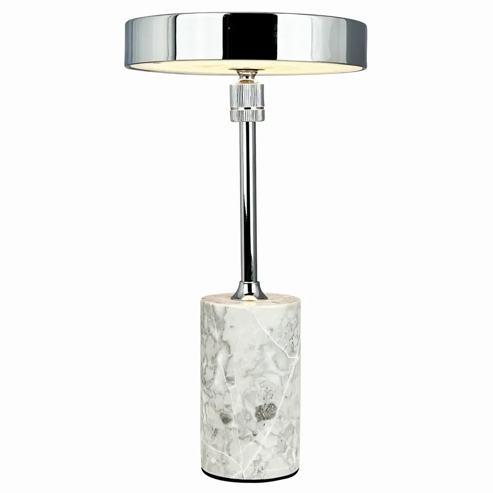 Lampes à poser - Lampe de table LED rechargeable Starlight chrome/marbre gris - DYBERG LARSEN