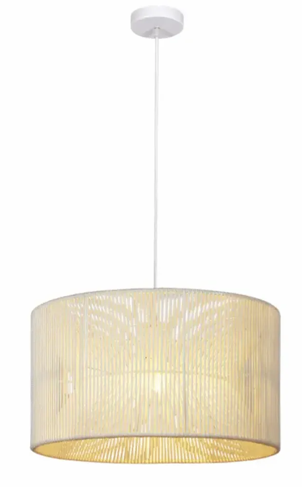 Suspensions - ACAPULCO suspension avec abat-jour en corde en coton 44cm de diamètre - LUXCAMBRA