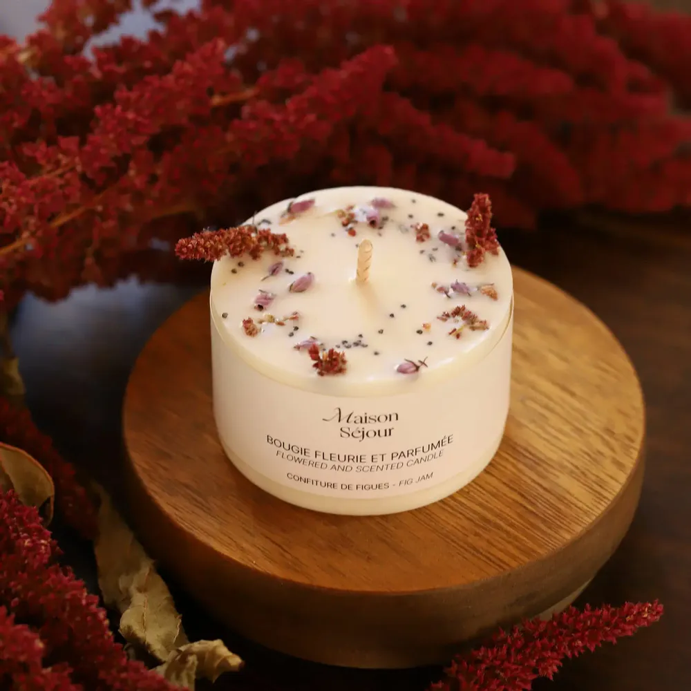 Décorations florales - Bougie votive - Confiture de figues (80G) - MAISON SÉJOUR