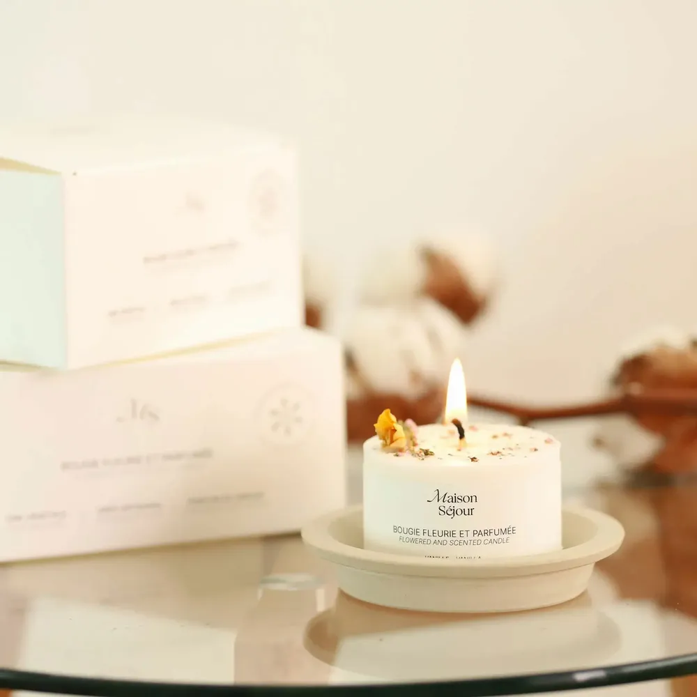Floral decoration - Votive candle - Vanilla (80G) - MAISON SÉJOUR