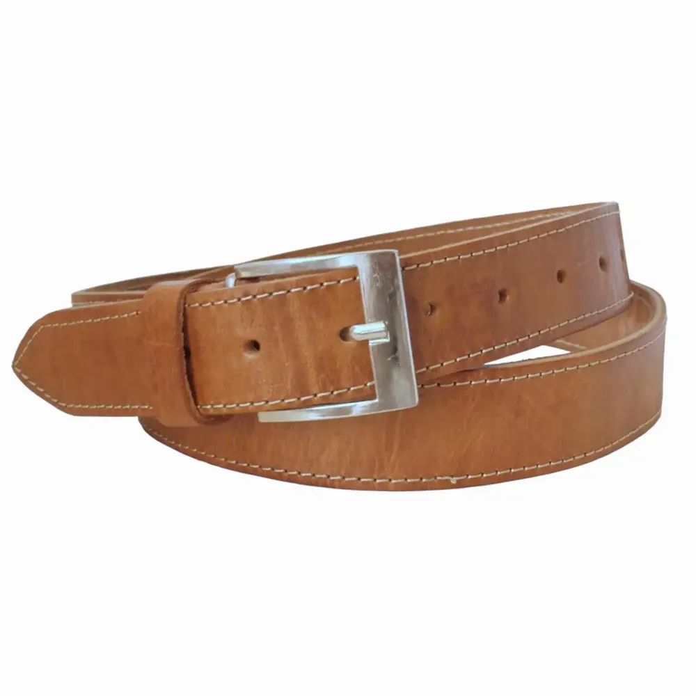Apparel - Stitched Leather Belt for men and women (narrow) - BERBER LEATHER