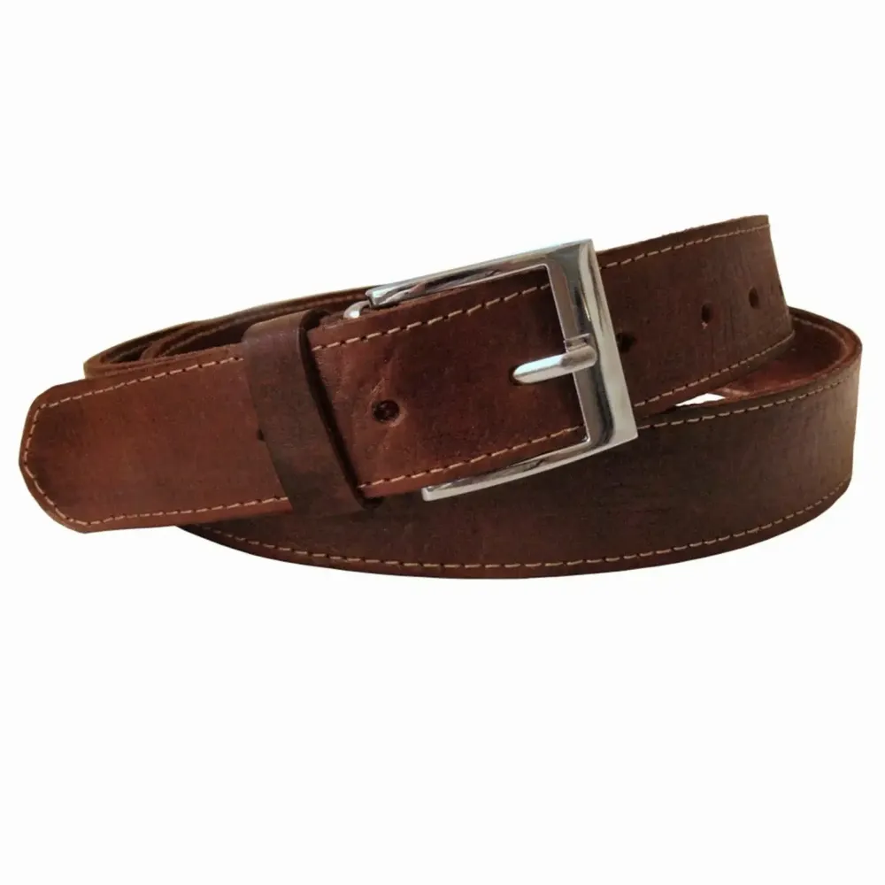 Apparel - Stitched Leather Belt for men and women (narrow) - BERBER LEATHER