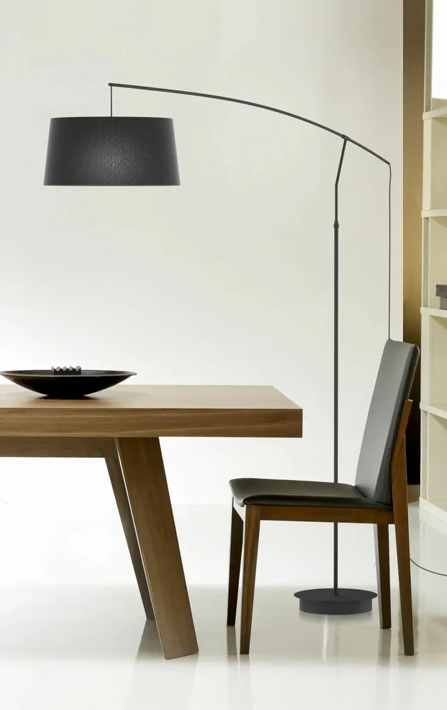 Lampadaires - ARCO lampadaire avec abat-jour en cotonet blanc ou anthracite - LUXCAMBRA