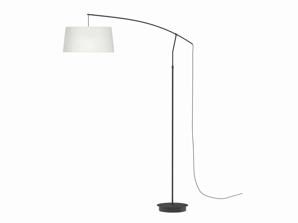 Lampadaires - ARCO lampadaire avec abat-jour en cotonet blanc ou anthracite - LUXCAMBRA