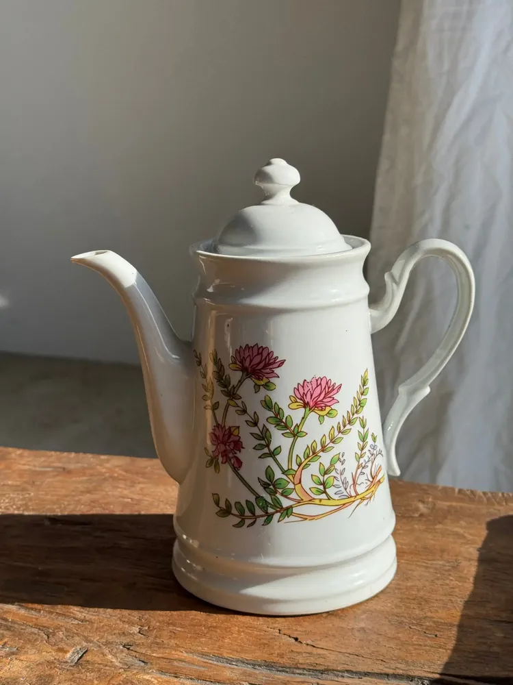Tea and coffee accessories - Teapot with stylized pink flower patterns brand Made in Korea H23 - OFFICE OBJETS