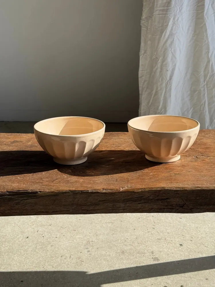 Bowls - 2 large vintage light pink bowls D18 - OFFICE OBJETS