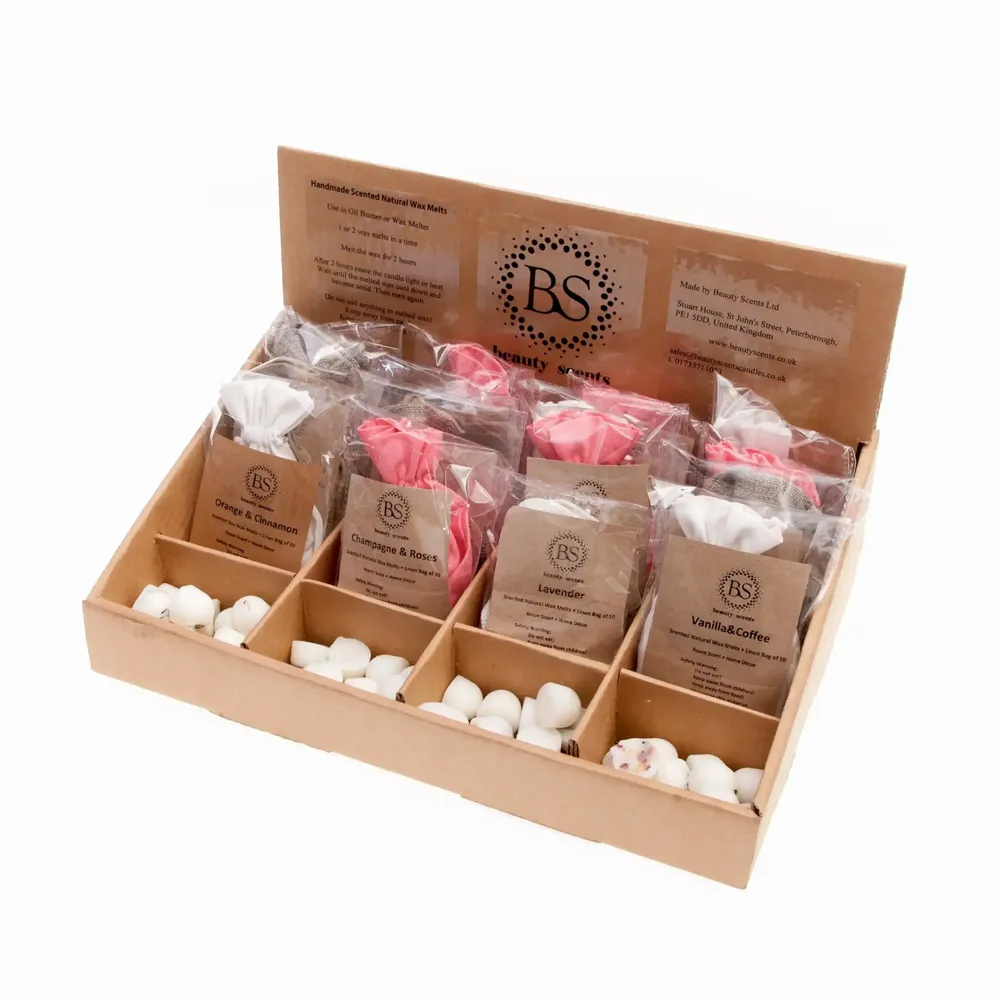 Candles - Soy Wax Melt Display Unit, Flower scent set - BEAUTY SCENTS CANDLES