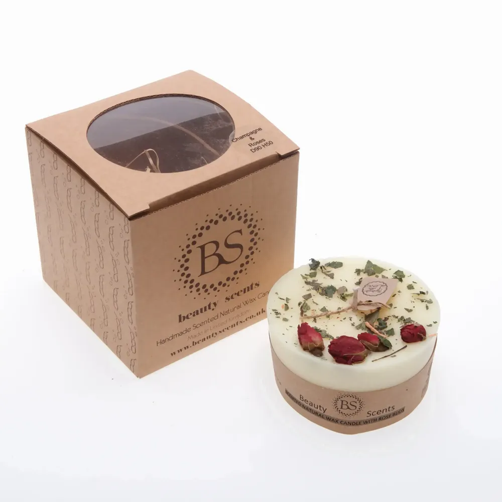 Candles - Scented Soy Candles With Rose Buds box of 6, Mango - BEAUTY SCENTS CANDLES