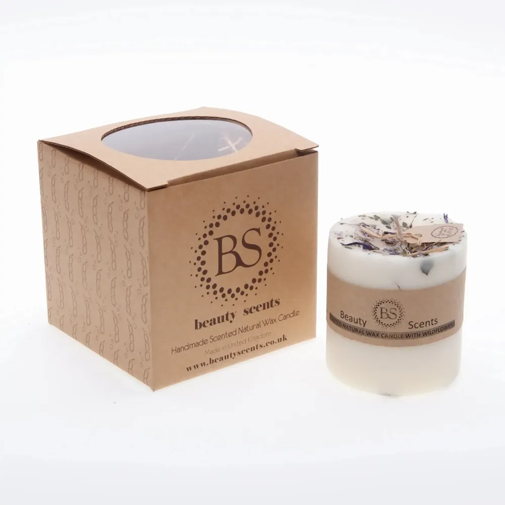 Bougies - Bougie parfumée au soja moyenne aux fleurs sauvages, boîte de 6, pomme - BEAUTY SCENTS CANDLES