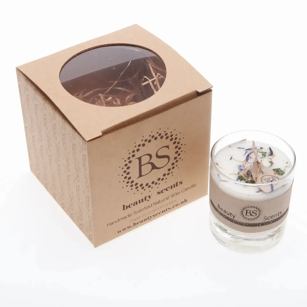 Bougies - Petite bougie parfumée au soja aux fleurs sauvages dans un récipient en verre, boîte de 6, melon - BEAUTY SCENTS CANDLES