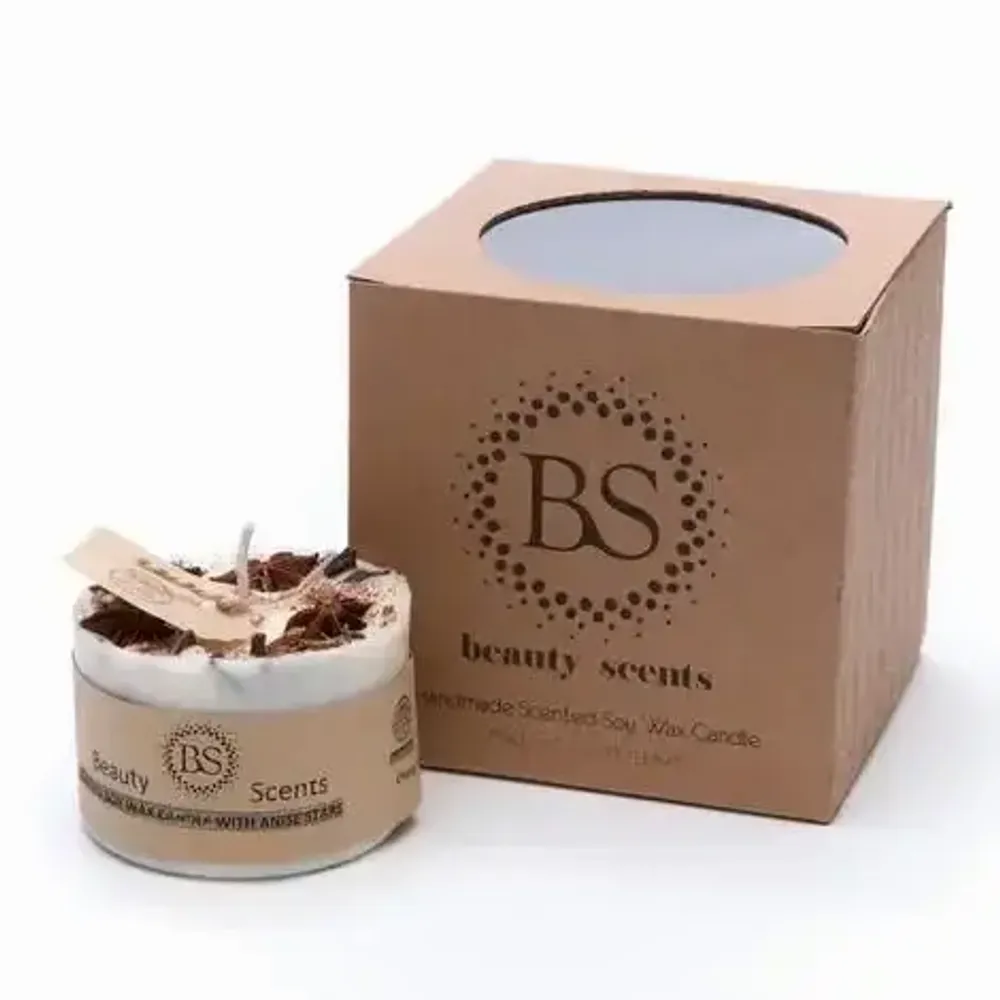 Candles - Small Scented Candles With Star Anise box of 6, Anise - BEAUTY SCENTS CANDLES