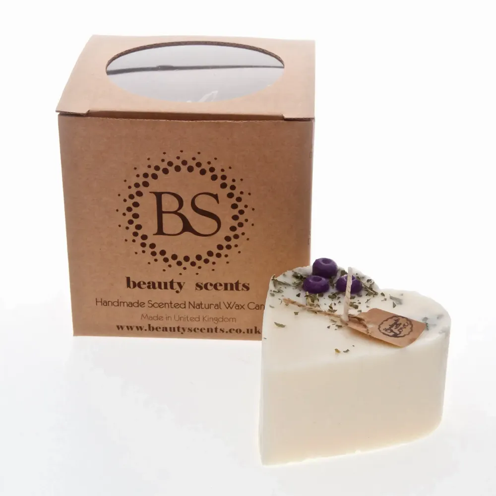 Bougies - Petite bougie parfumée au soja en forme de cœur avec myrtilles, boîte de 6, muguet - BEAUTY SCENTS CANDLES