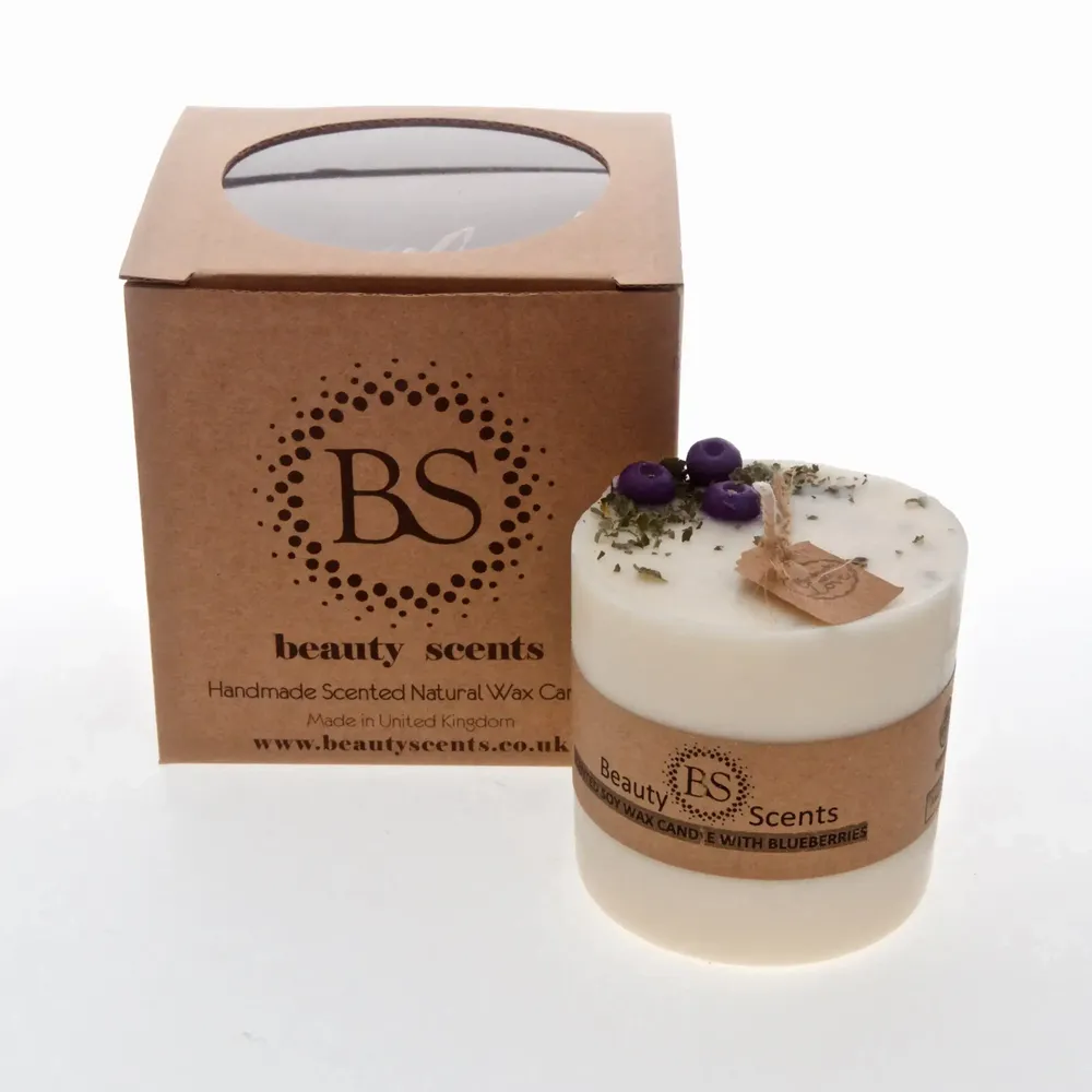 Bougies - Bougie parfumée au soja moyenne aux myrtilles, boîte de 6, muguet - BEAUTY SCENTS CANDLES