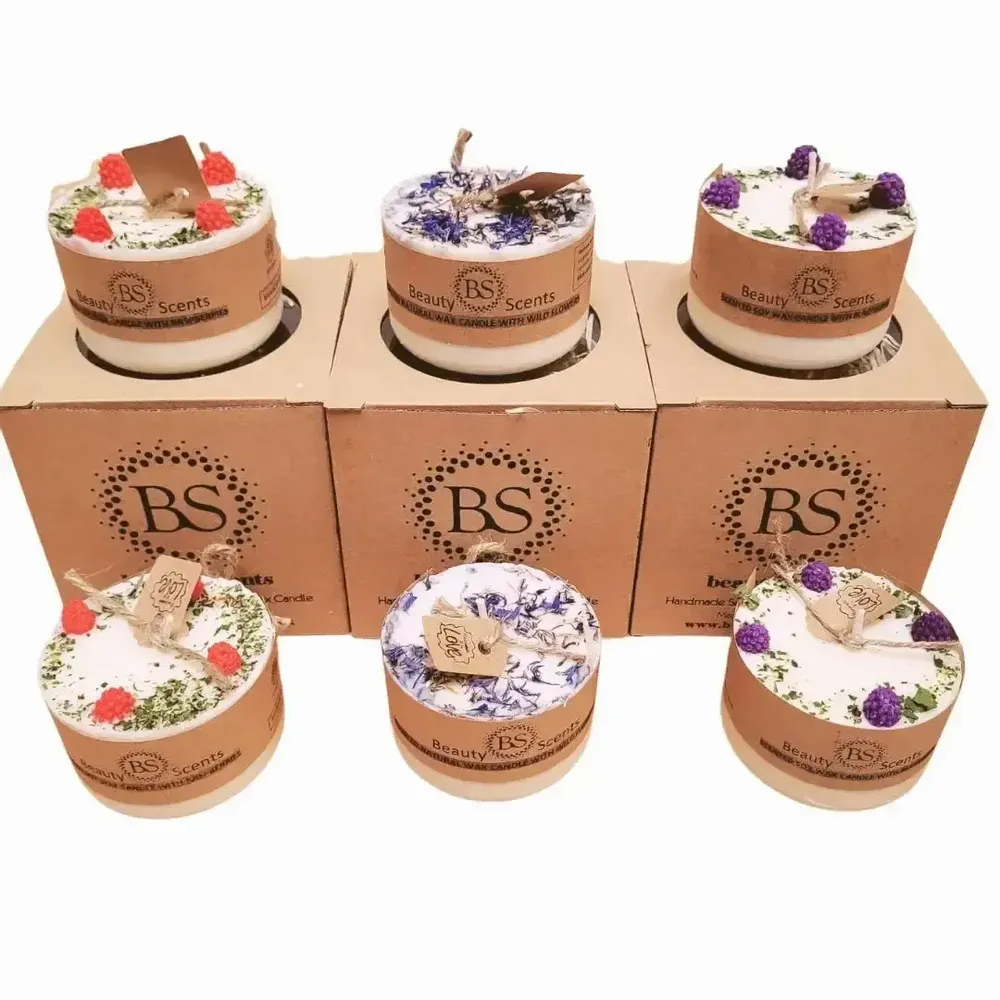 Bougies - Coffret d'échantillons de petites bougies aux parfums de baies et de fruits - BEAUTY SCENTS CANDLES