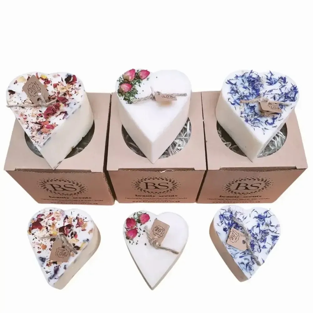 Bougies - Coffret d'échantillons de petites bougies en forme de cœur - BEAUTY SCENTS CANDLES