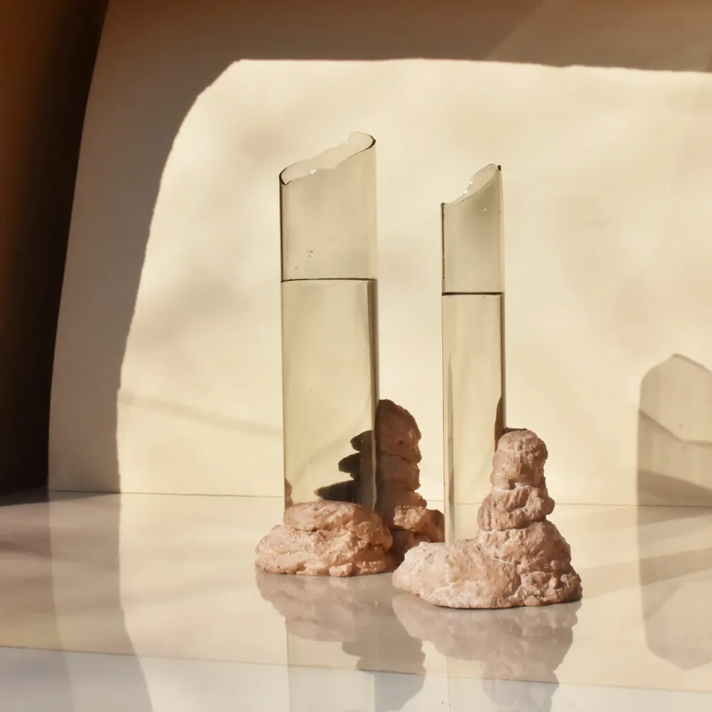 Vases - CATHARSIS, Sculptural Statement Small vase in Ash Black - COKI