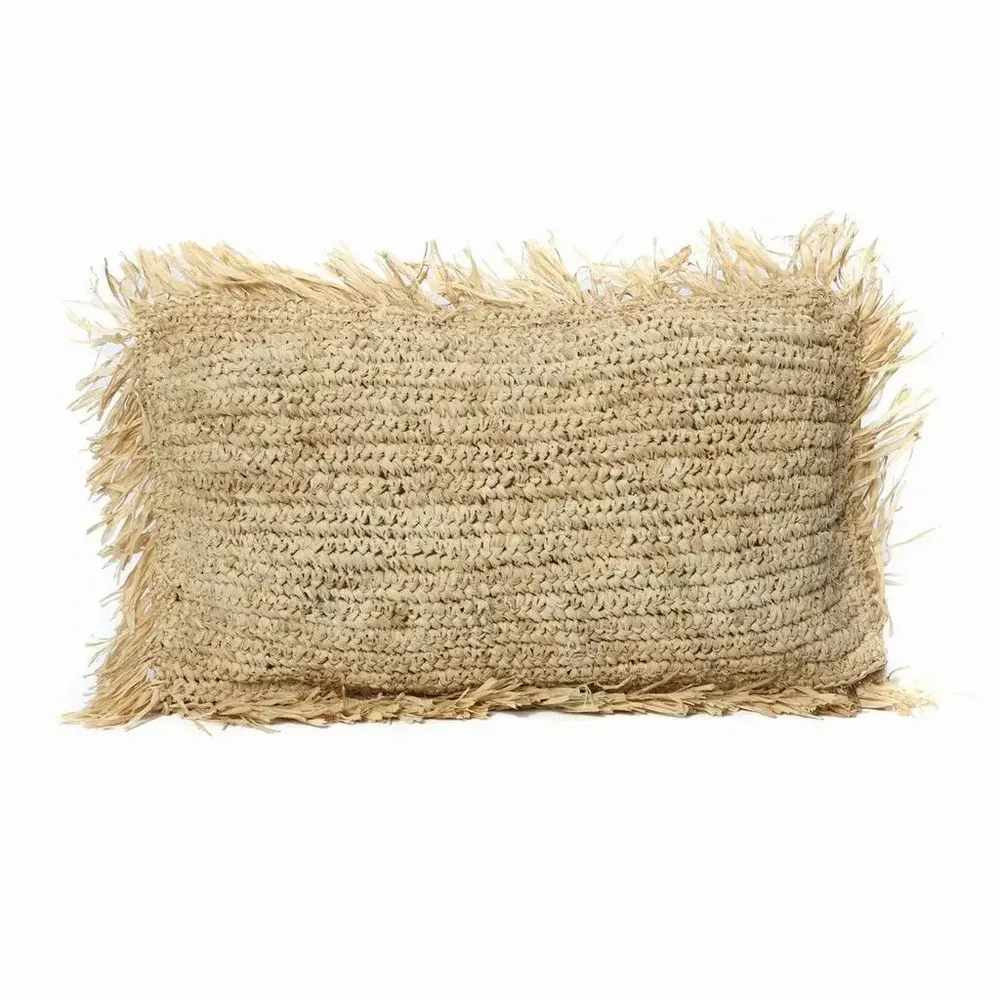 Decorative objects - The Raffia Cushion Cover Rectangular - Natural - 30x50 - BAZAR BIZAR LIVING