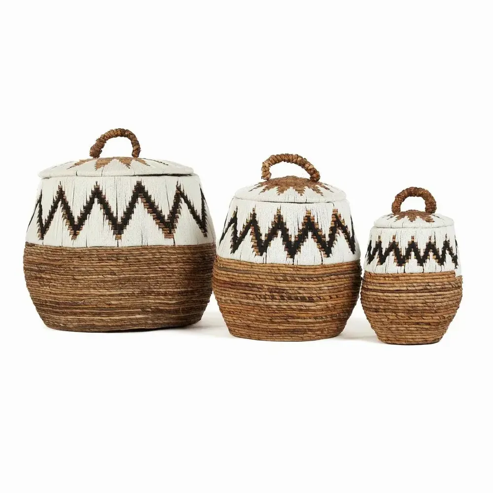 Paniers à linge - Panier de plage Little Bay, blanc naturel, L - BAZAR BIZAR LIVING