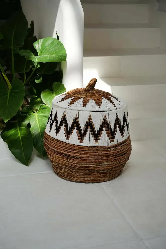 Paniers à linge - Panier de plage Little Bay, blanc naturel, L - BAZAR BIZAR LIVING