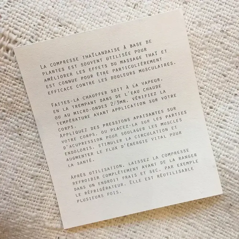 Douches - Compresse de massage thaï aux herbes - BAAN
