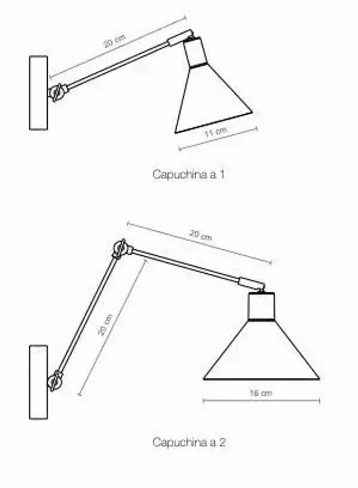 Wall lamps - CAPUCHINA wall lamp black - LUXCAMBRA